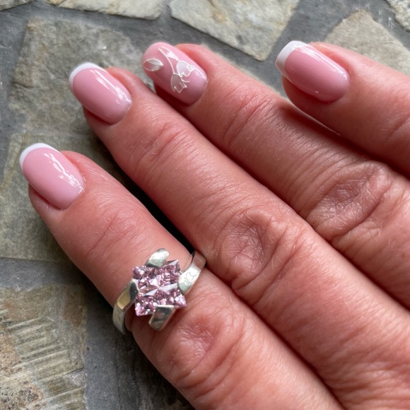 Pink CZ Sterling Silver Ring - Picture 8 of 10